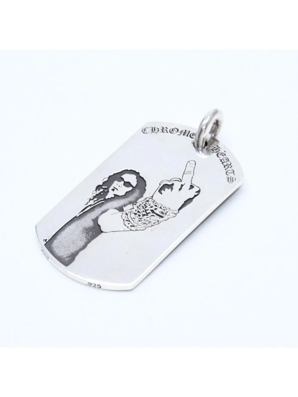 Chrome Hearts D Tag RS FU American Flag Richard Star Large Dog Tag Weight